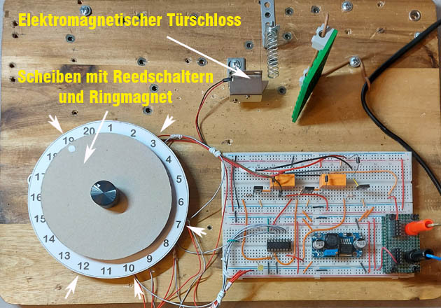 Tresorschloss mit Mikrocontroller Aufbau