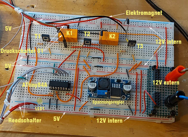 Tresorschloss mit Mikrocontroller Testschaltung