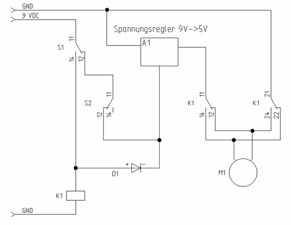 Schaltplan mit Spannungsregler